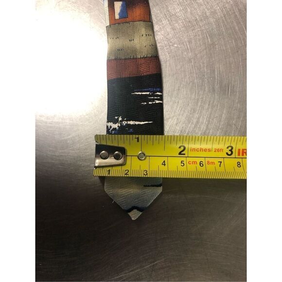 🌼5for$25🌼Beans McGee. Mens Silk Lighthouse and Boat Designer Dress Tie - Picture 8 of 8